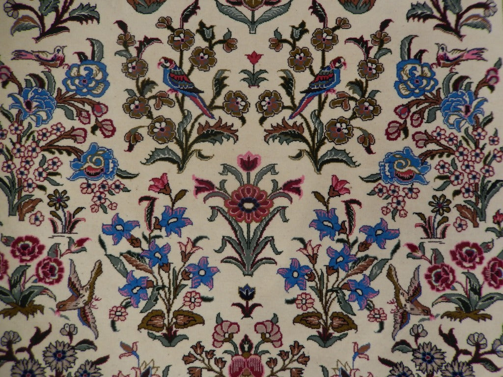 4.5 x 6.7 Fine weave Authentic Persian Qom Rug Kork Wool #PIX-21761