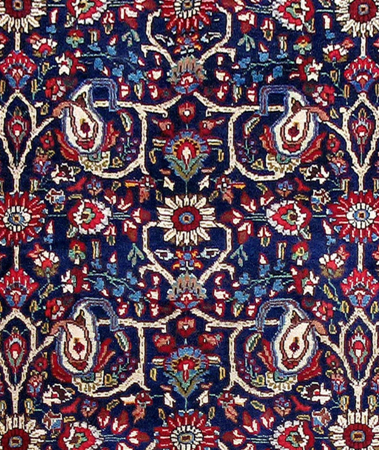 8.1 x 11 Persian Tabriz Wool Rug BLUE #B-80838