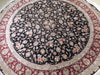 Load image into Gallery viewer, 8 feet ROUND Fine Weave Quality Wool and Silk Pile Hand knotted Rug BLACK  #PIX-25740A