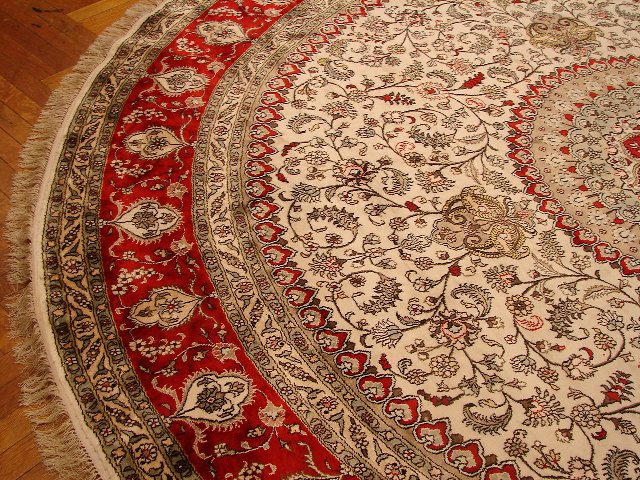 10 x 10 Feet Hand-knotted Round Silk Rug #PIX-13134