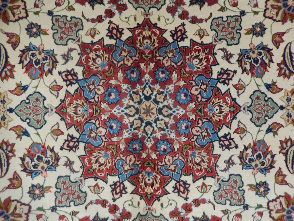 6.6 x 9.10 Quality Persian Esfahan Wool Rug #B-80865