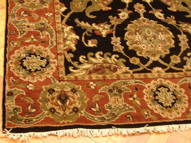 4.1 x 9.11 Wide Quality Handmade Jaipour Runner BALCK #PIX-12827