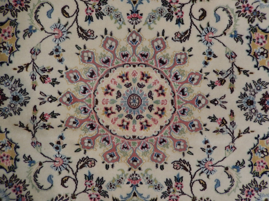 4.3 x 6.3 Persian Tabriz Rug Transitional Wool Silk Handmade #PIX-21778