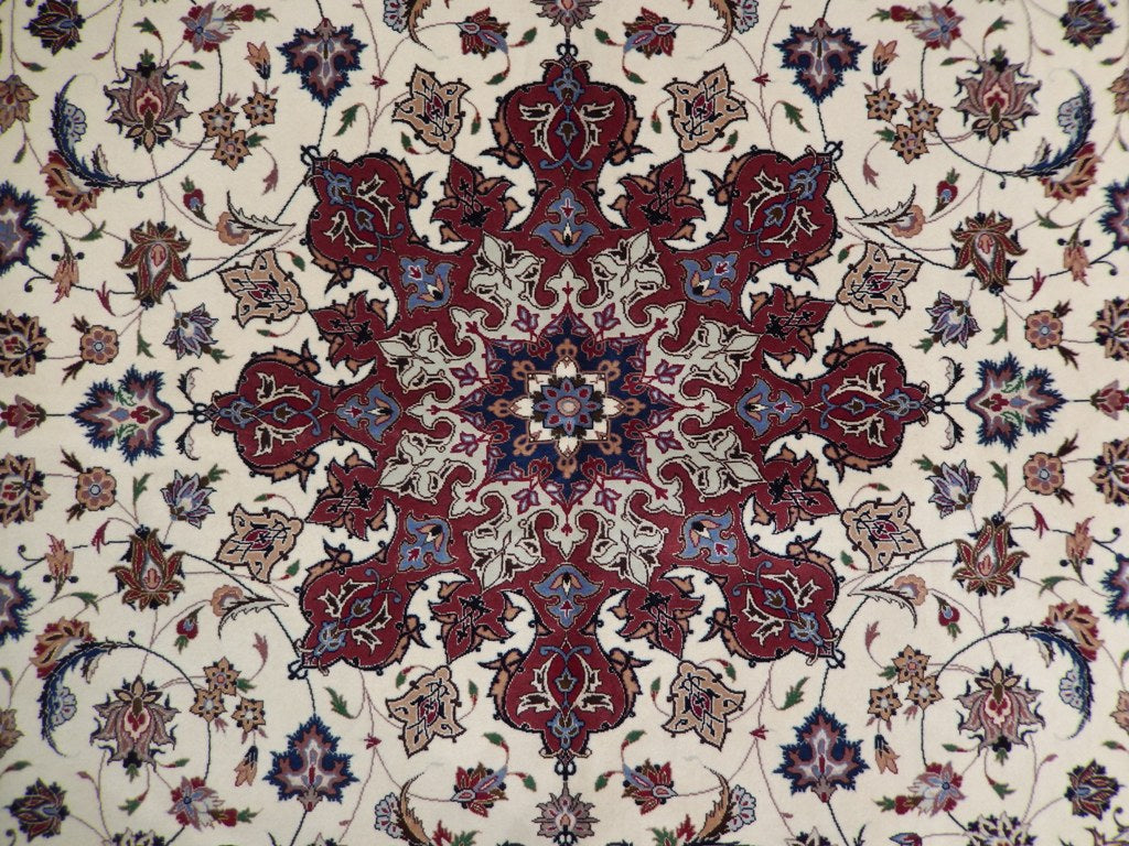 6.7 x 9.8 Fine Authentic Persian Tabriz Rug Handmade Iran Wool and Silk 400 KPSI #PIX-21979