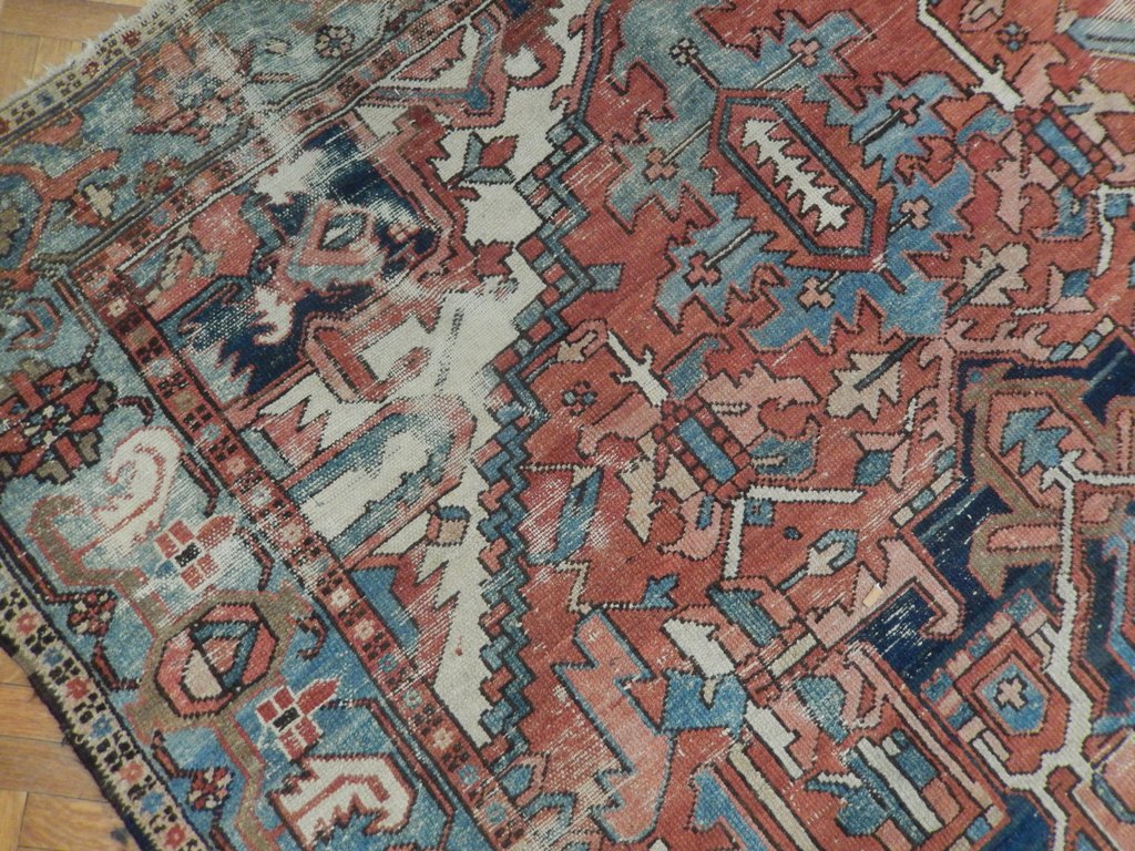 7.3 x 11.3 Authentic Old Persian Heriz Serapi Rug 1950's #PIX-23155