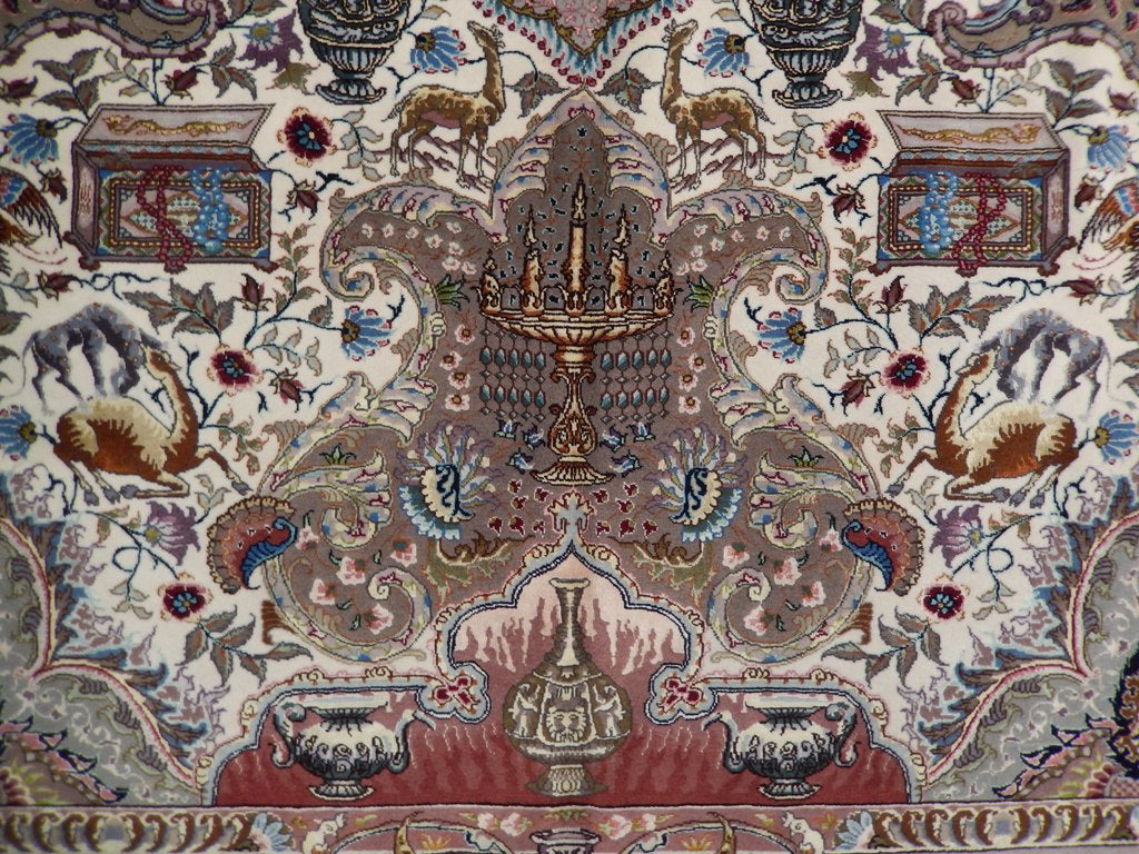 6.6 x 10 Super Fine Quality Authentic Persian Tabriz Rug Wool and Silk 70 Raj 500 KPSI #PIX-21982