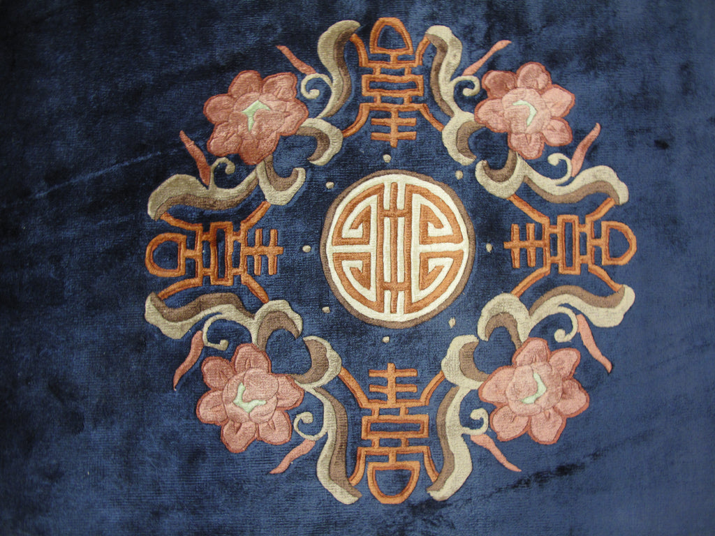 6 x 9 Oval Hand-knotted Rug Chinese Art Deco  #PIX-26302