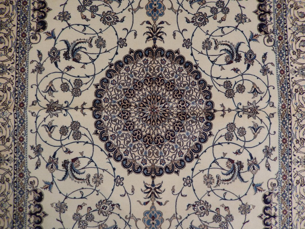 6.8 x 10.2 High Quality Authentic Persian Nain Rug 6 LA Handmade Iran Wool and Silk 500 KPSI Signed Habibian #PIX-22000