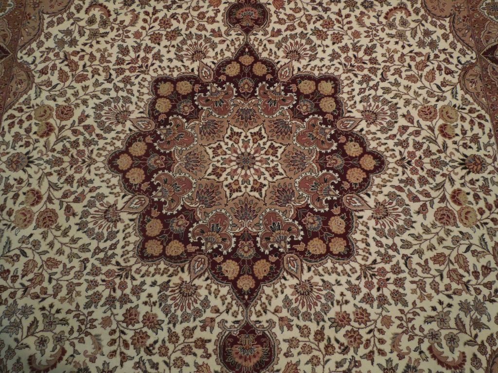 8 x 9.9 Tabriz Hand‑Knotted Wool and Silk Quality Area Rug #PIX-18616