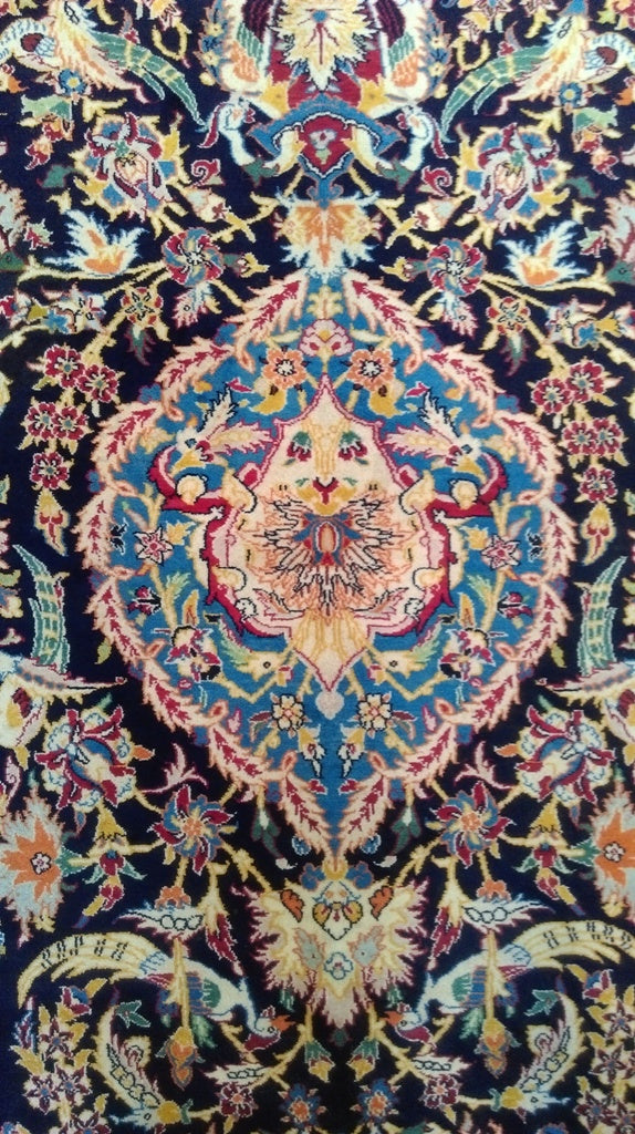 7.5 x 11 Super Fine Exotic Persian Isfahan Rug Wool and Silk 500 KPSI  #B-80737