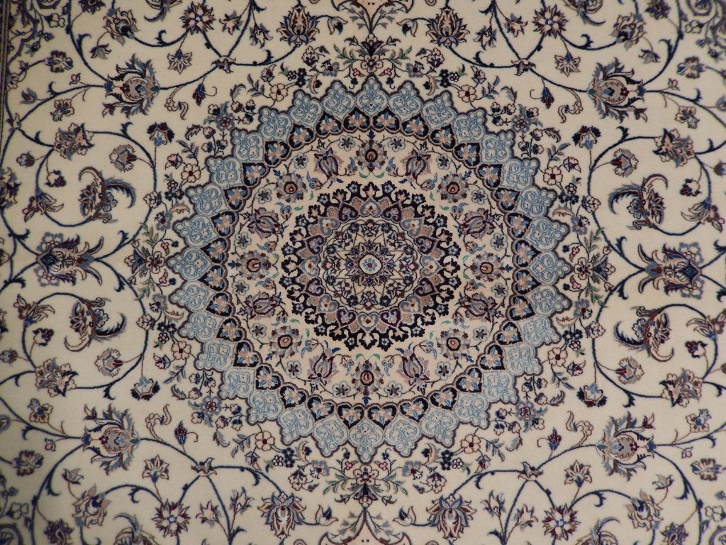 6.8 x 10 Signed Habibian High Quality Authentic Persian Nain Rug 6 LA Handmade Iran Wool and Silk 500 KPSI #PIX-22016