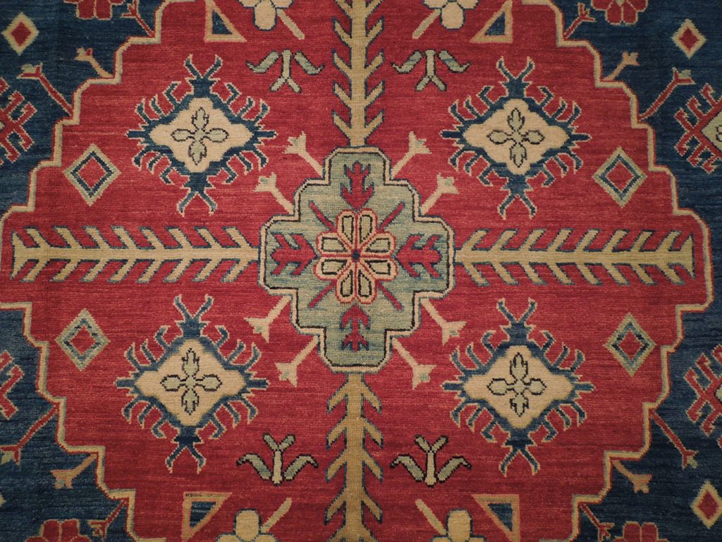 7 x 11 Afghan Kazak Rug Wool on Wool #PIX-19175