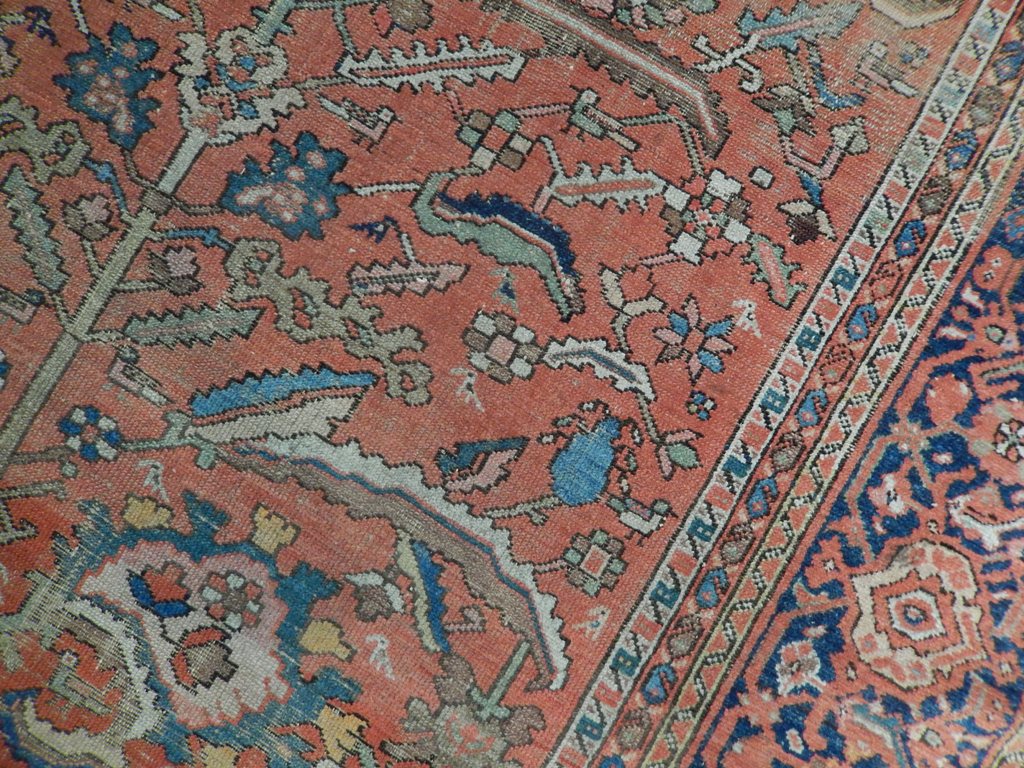 6.5 x 13 Authentic Persian Soltanabad Mahal Rug 1930's #PIX-22878