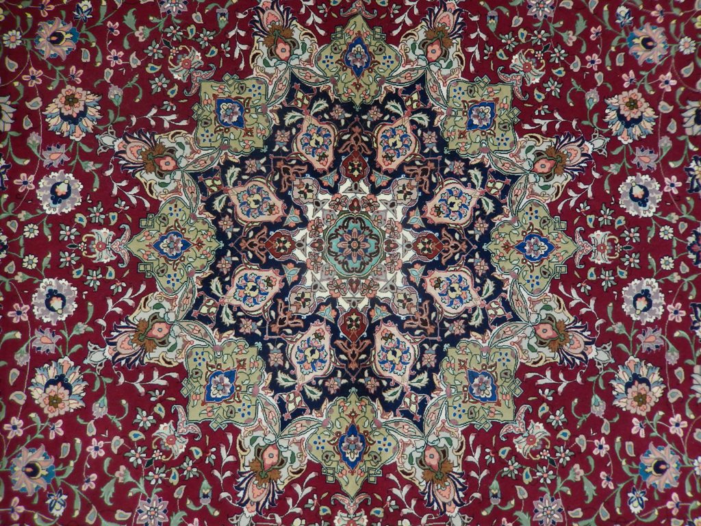 8 x 12 Super Fine Authentic Persian Tabriz Rug Handmade Iran Wool and Silk on Silk on Silk  500 Kpsi  Rich Burgundy #PIX-21838