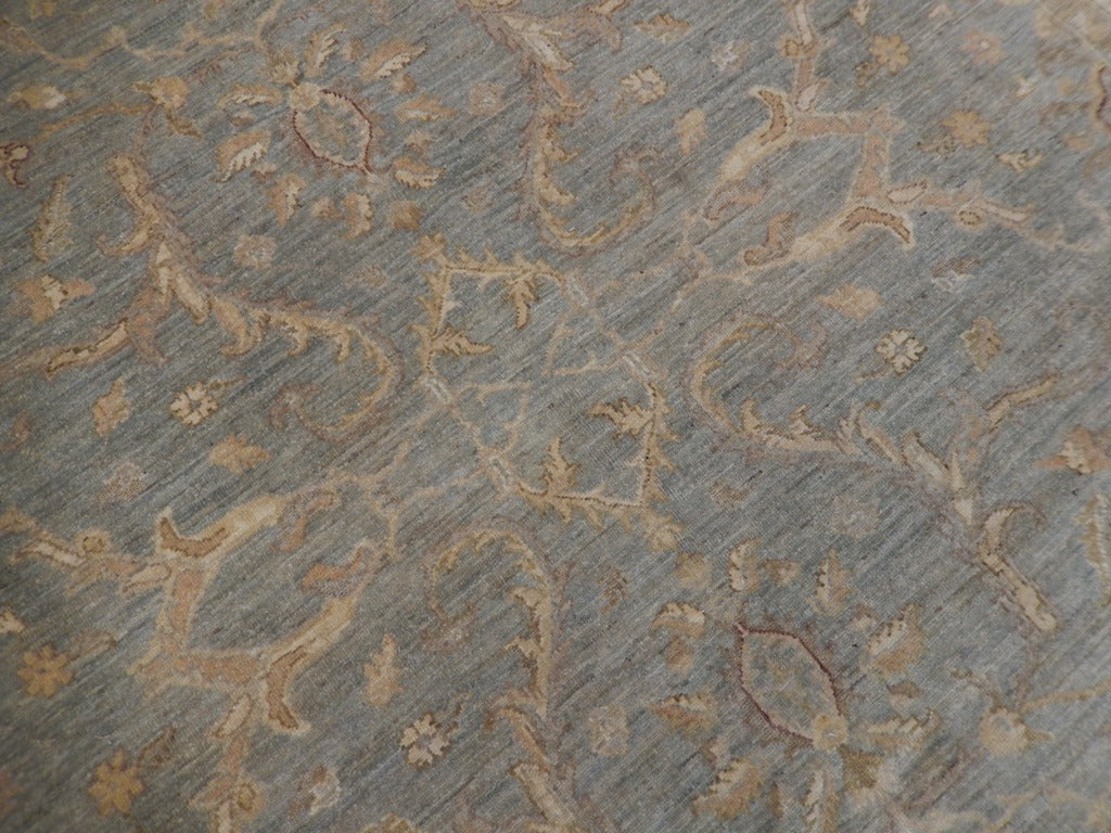 8 x 9 Natural Quality Wool Hand-Knotted Chobi Zigler Peshawar Rug Gray Green #PIX-22314