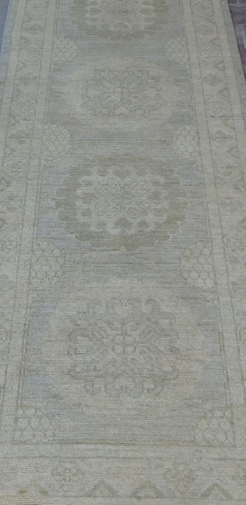14' Feet Ziglar Chotan Runner Natural Wool Nuetral Light Pale Colors #PIX-25288