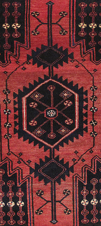 3.5 x 5 Persian Tribal Dark Colors Hamadan #PIX-82663