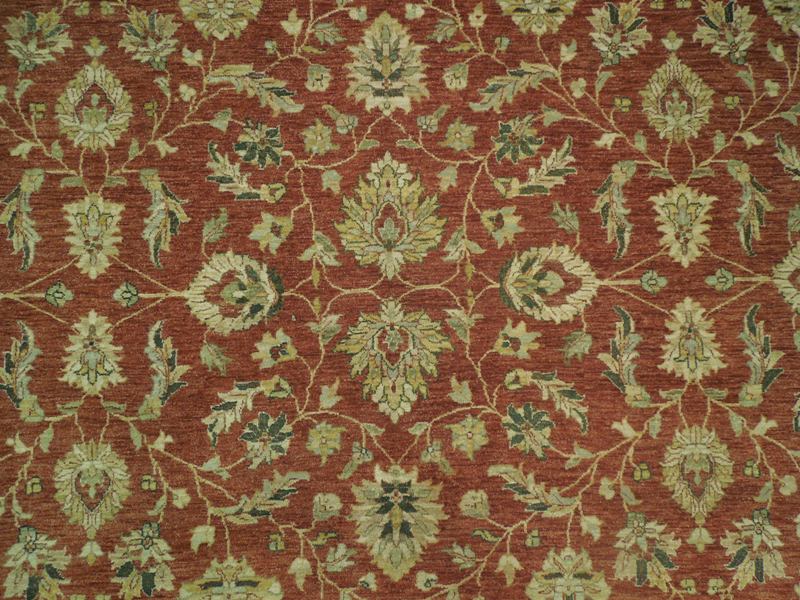 9 x 12 Quality Natural Wool Handmade Chobi Peshawar Rug Rust #PIX-17463