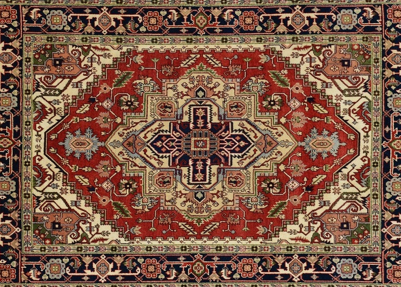 8 x 9.9 NEW Hand-Knotted India Serapi Heriz Rug #B-79305