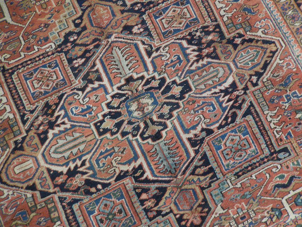 8 x 11 Authentic Persian Heriz Serapi Rug 1950's #PIX-22383