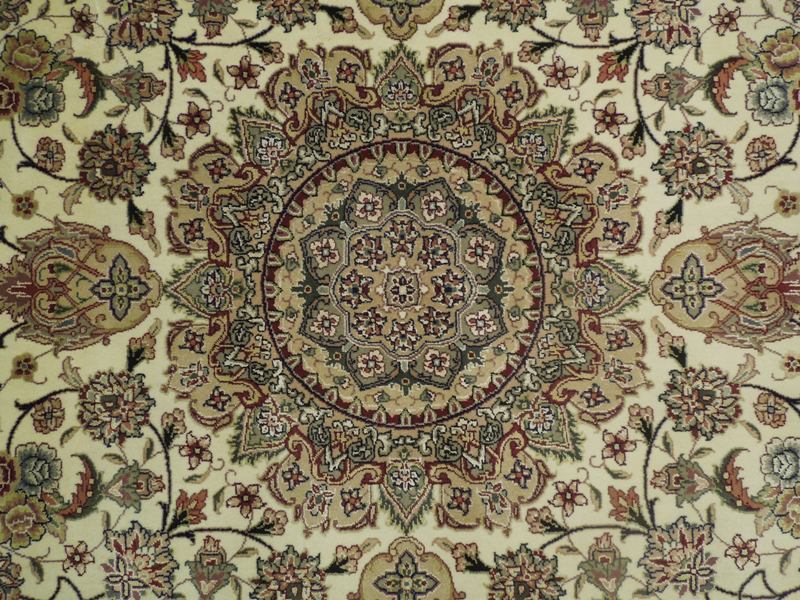 7 x 7 feet ROUND fine weave Quality Wool and Silk Rug    #PIX-17191