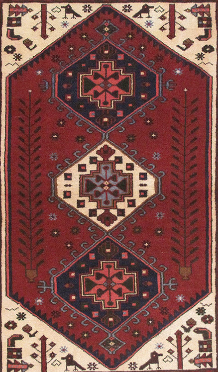 3.5 x 5 Iran Tribal Rug Hamadan #PIX-82747