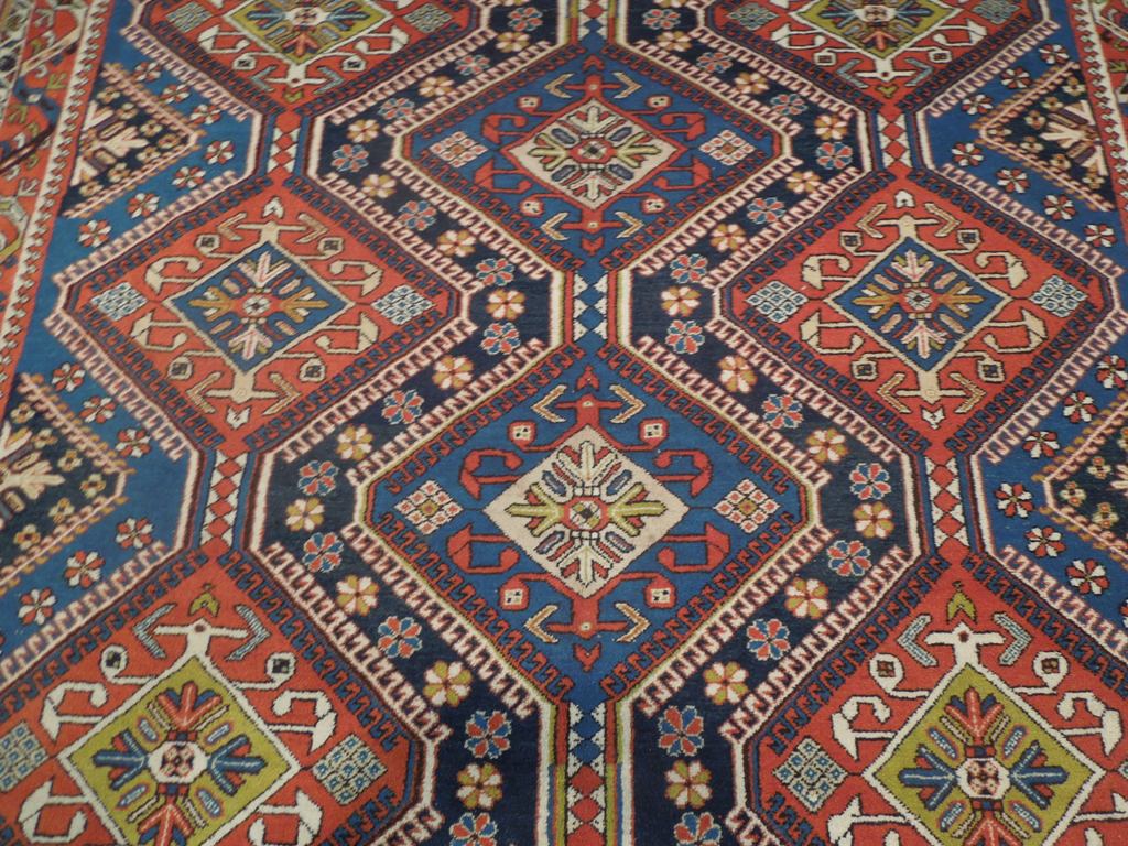 8.9 x 11.3 Genuine Persian Tribal RARE ANTIQUE YALAMEH Rug Wool on Wool #PIX-18182