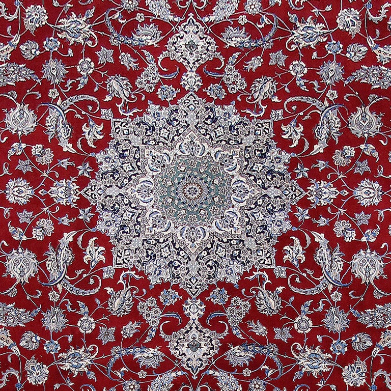 9.4 x 13.4 Authentic Persian Nain Rug Wool and Silk Handmade Iran #B-80009