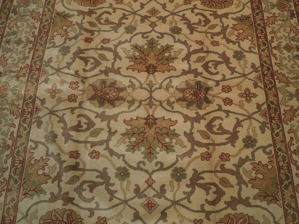 5.10 x 8.10 New Handmade Agra Rug Neutrals #PIX-18853