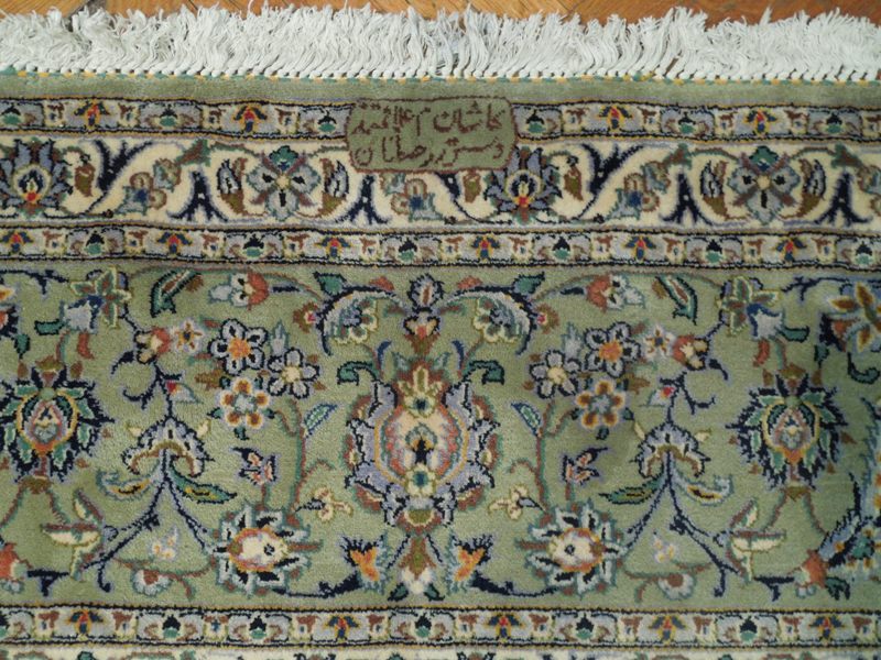 11.8 x 23.3 Signed Authentic Persian Kashan Rug Great Quality Handmade Iran #PIX-17115