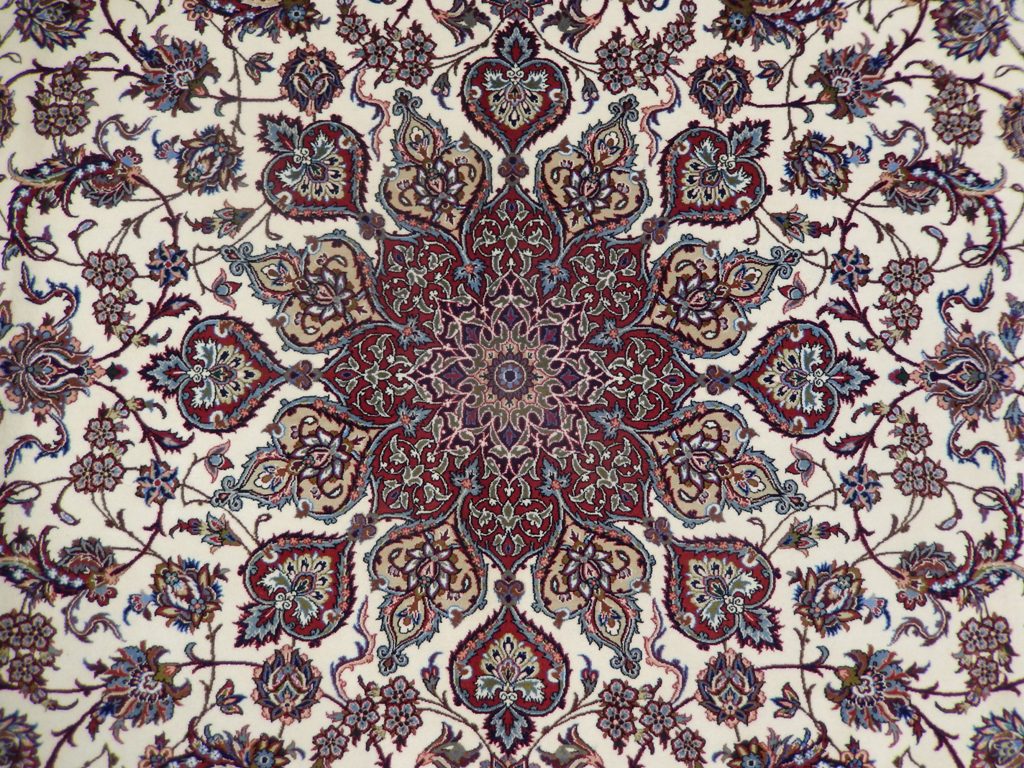 8.3 x 12.4 Authentic Persian Esfahan Rug Top Quality Wool and Silk on Silk 500 KPSI #PIX-21943