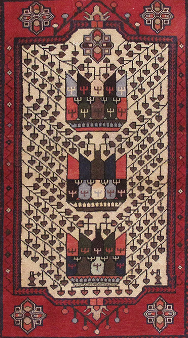3.4 x 4.9 Persian Ethnic Tribal Hamadan Rug #PIX-82701