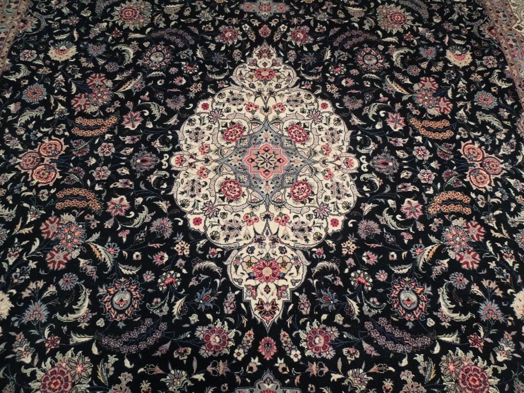 9 x 12.7 Black Great Quality Hand-Knotted Rug Dense Lustrous Wool #PIX-18487