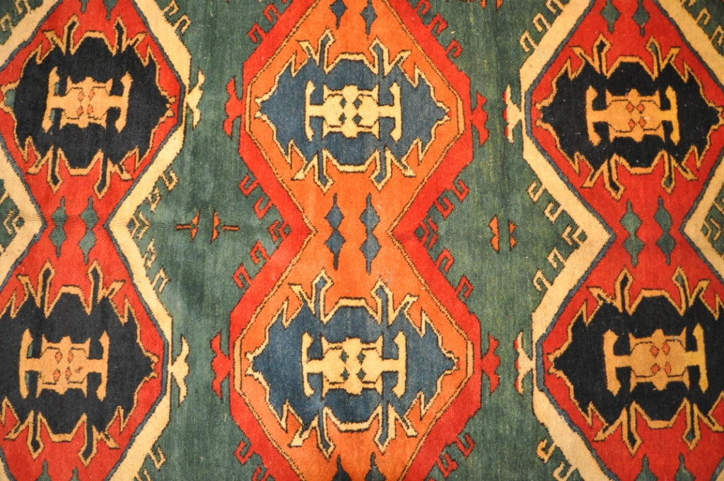 6 x 6.5 Square Hand-Knotted Afghan Kazak Rug #PIX-26073