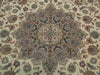 Load image into Gallery viewer, 6.7 x 9.8 Fine Authentic Persian Tabriz Rug Handmade Iran Wool and Silk 400 KPSI Ivory Green #PIX-18140