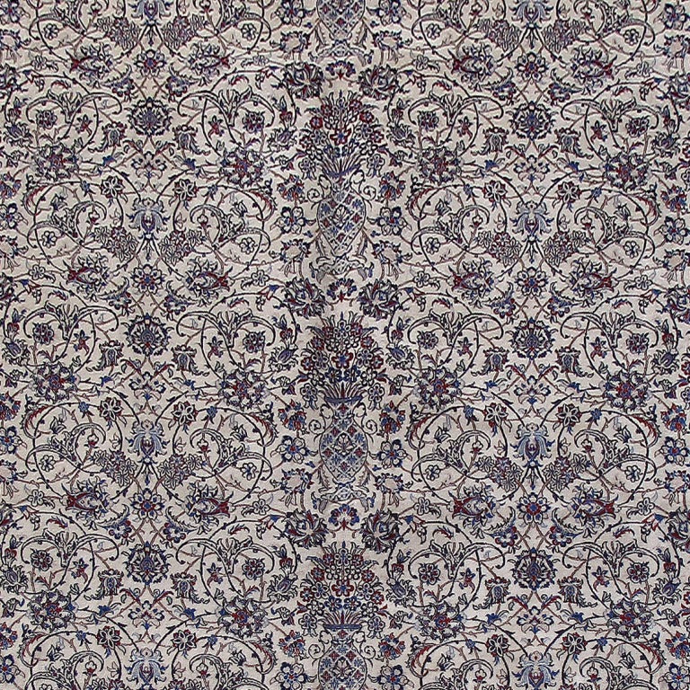 8.5 x 11.7 Habibian Signed Authentic Persian Nain Rug Wool And Silk 500 KPSI Rare All Over Pattern #B-80002