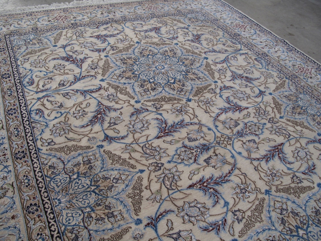 8.4 x 12 Authentic Fine Persian Nain Rug 6 LA Quality 400 KPSI UNUSUAL Pattern #B-82361