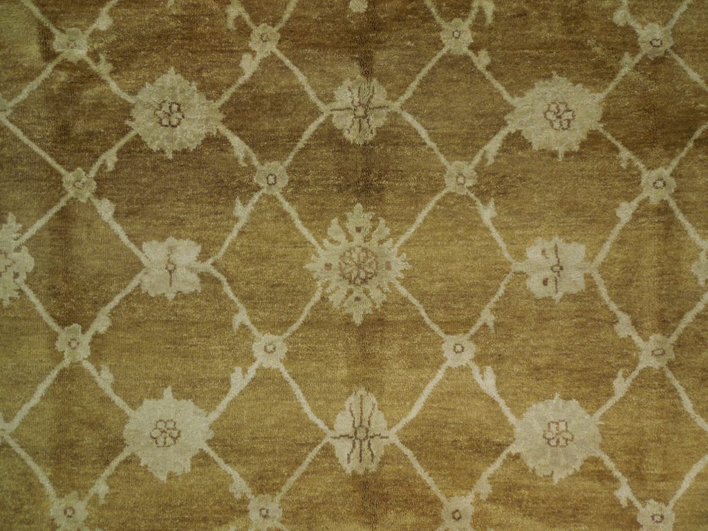 8 x 9.8 New Hand-Knotted Agra Rug Transitional Olive #PIX-20031