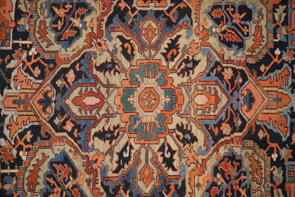 11 x 19 Authentic Antique Persian Serapi Rug 1930's #B-74899
