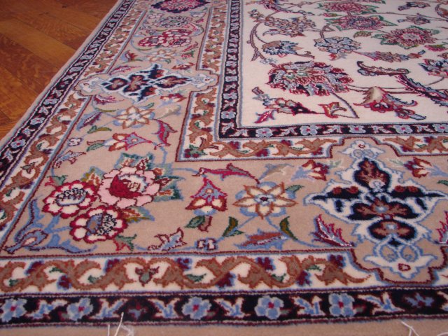 5 x 7.8 Super Fine Persian Isfahan Wool and Silk Rug 500 Kpsi Signed #PIX-9481