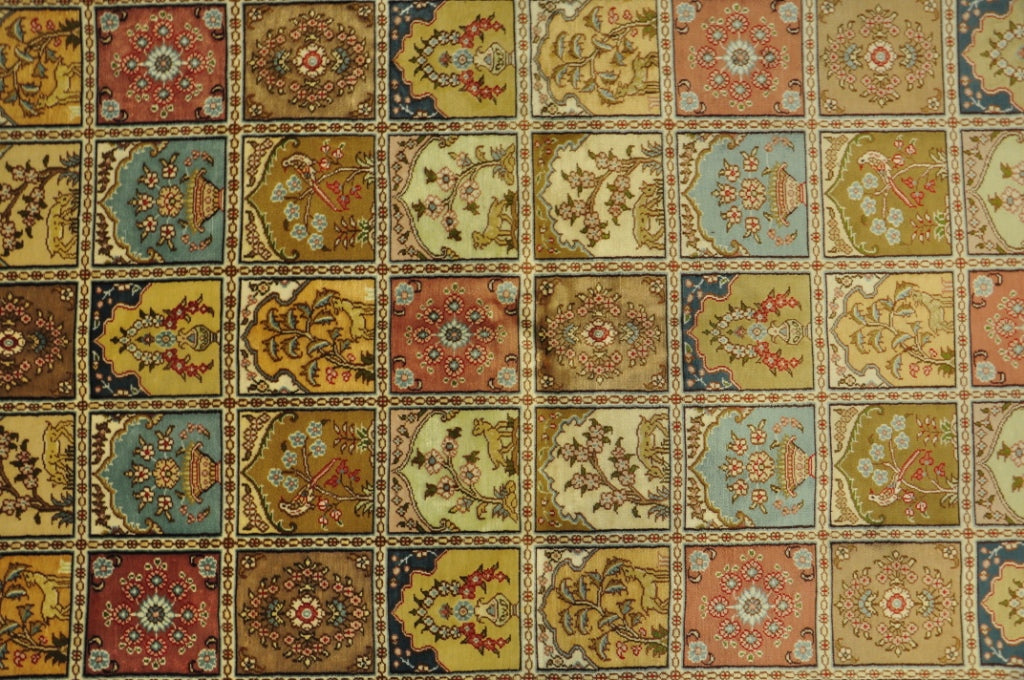 4 x 6 Transitional Garden Bakhtiar Silk Handmade Rug #PIX-28680