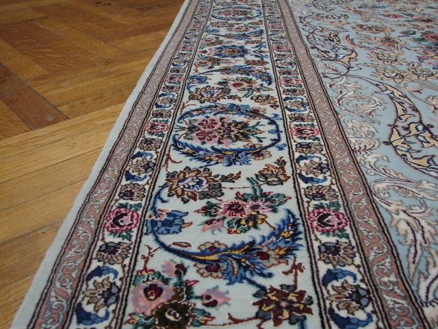 5 x 7.5 Super Fine Authnetic Persian Isfahan Rug Signed Wool and Silk 500 Kpsi #PIX-8891