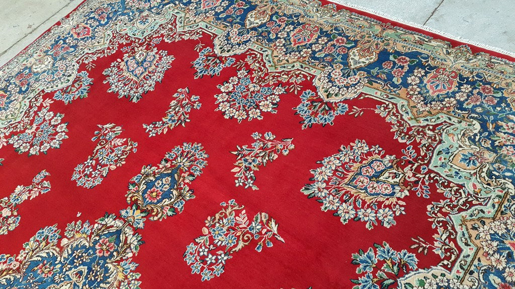 9 x 12.5 Persian Traditional Kerman Rug Iran #B-80644