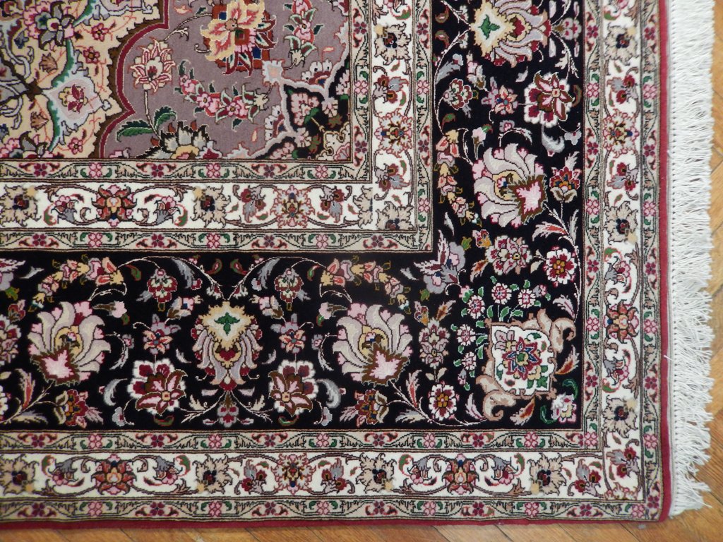 9.10 x 12.8 High Quality Authentic Persian Tabriz Rug Handmade Iran Wool and Silk 400 KPSI #PIX-21905