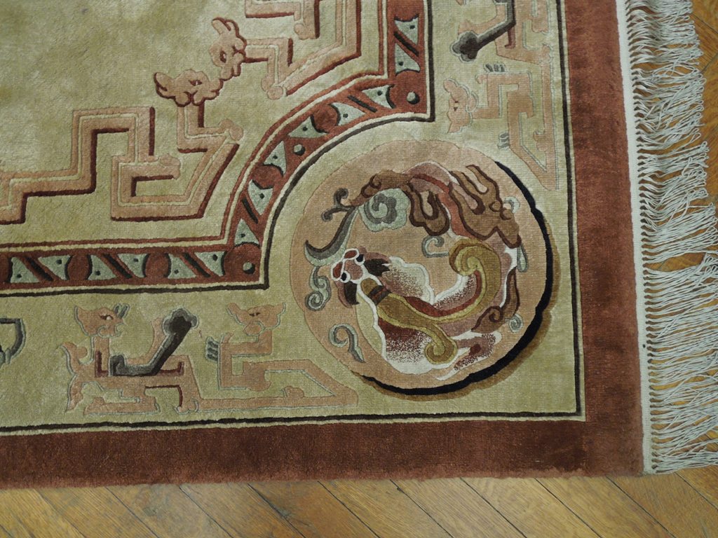 6 x 9 Dragon Bamboo Silk Handmade Rug #PIX-20506