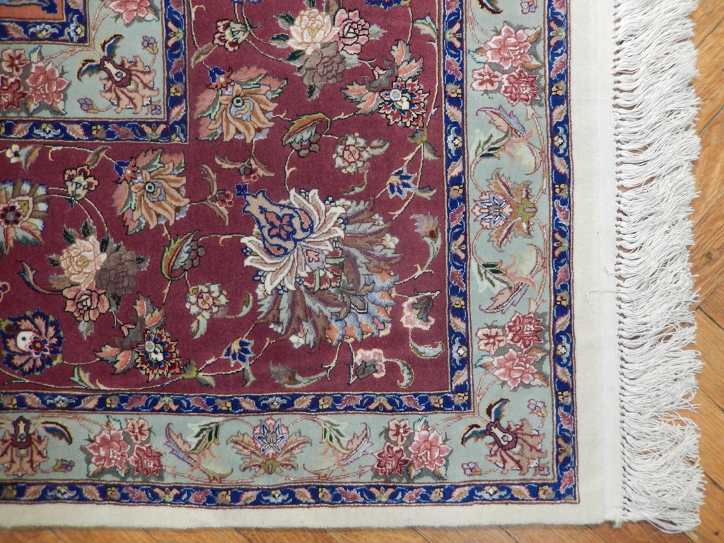 9.5 x 13.2 High Quality Authentic Persian Tabriz Rug Handmade Iran Wool and Silk on Silk 500 KPSI  #PIX-21864