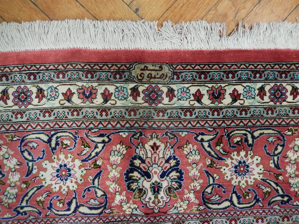 8.2 x 11.7 Silk Signed High Quality Authentic Persian Qom Rug Handmade Iran 500 KPSI #PIX-21947