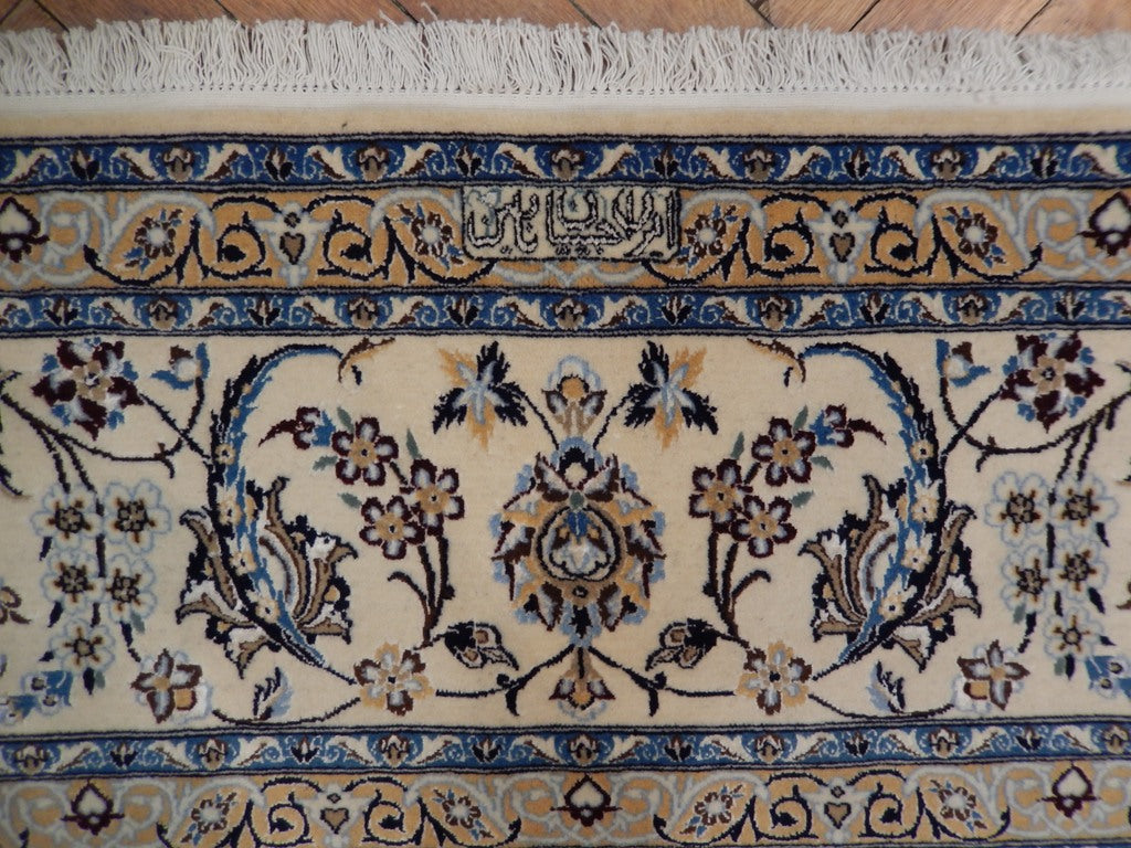 7 x 10.10 Signed Habibian High Quality 6 LA 500 KPSI Persian Nain Rug Wool and Silk Handmade Iran #PIX-22029