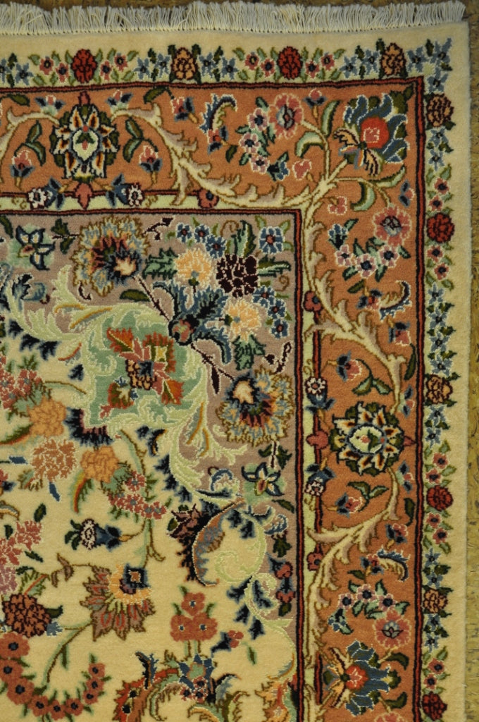 4.9 x 7 Authentic Persian Tabriz Rug Wool and Silk Handmade Iran #PIX-28998