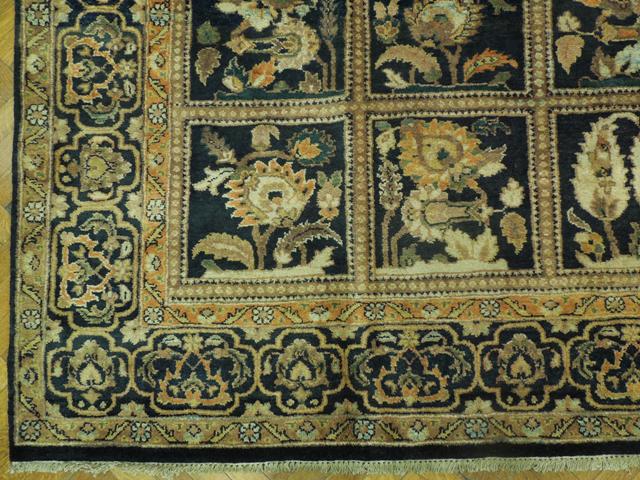 10.4 x 13.7 Unique Handmade Agra Rug Black #PIX-16711 B